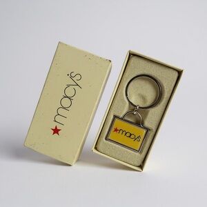 Vintage Macy's Department Store Shopping Bag Key Chain Handbag Purse Charm